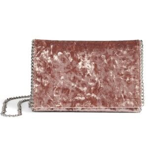 Chelsea28 crushed velvet chain crossbody clutch nwot